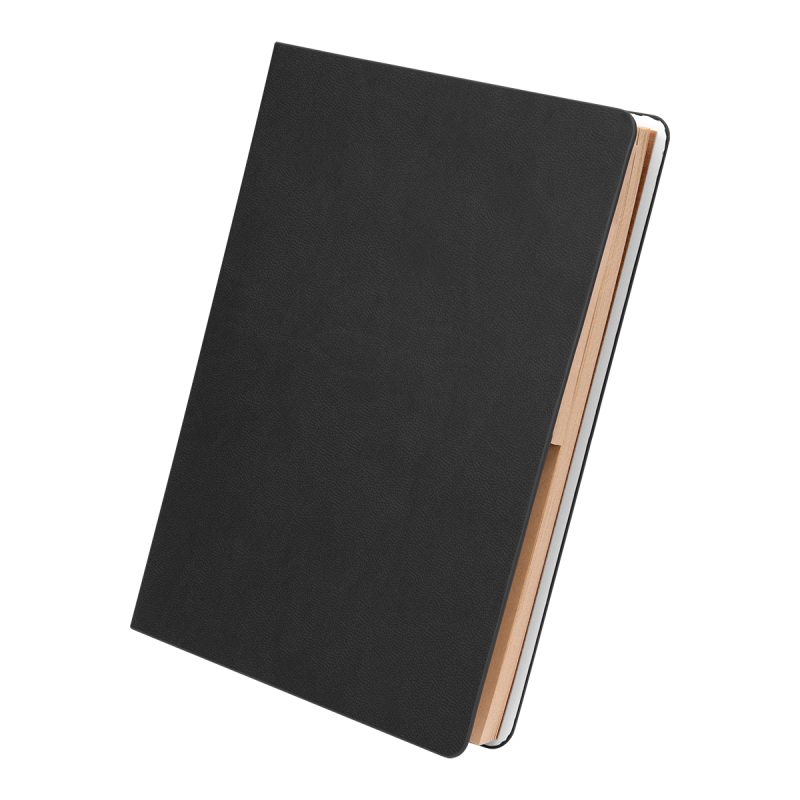 Theo Recycled Pu Notebook With Kraft Paper And Sticky Notes-3