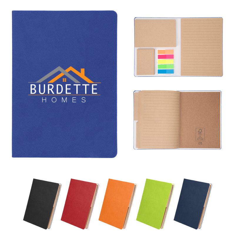 Theo Recycled Pu Notebook With Kraft Paper And Sticky Notes-1