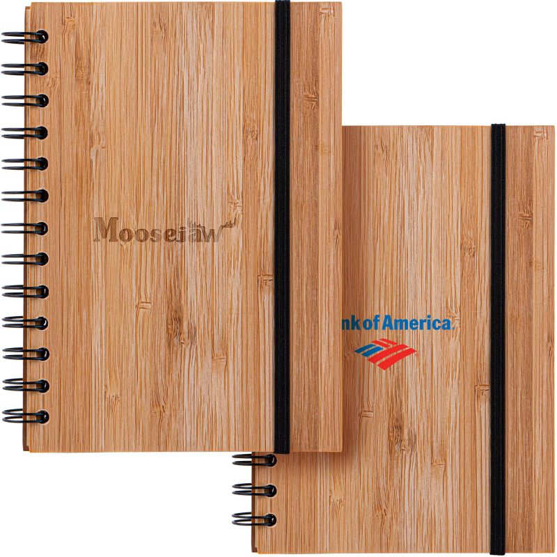Evergreen-Bamboo-Notebook-wRecycled-Paper-JT124 Evergreen Bamboo Notebook w/Recycled Paper-1