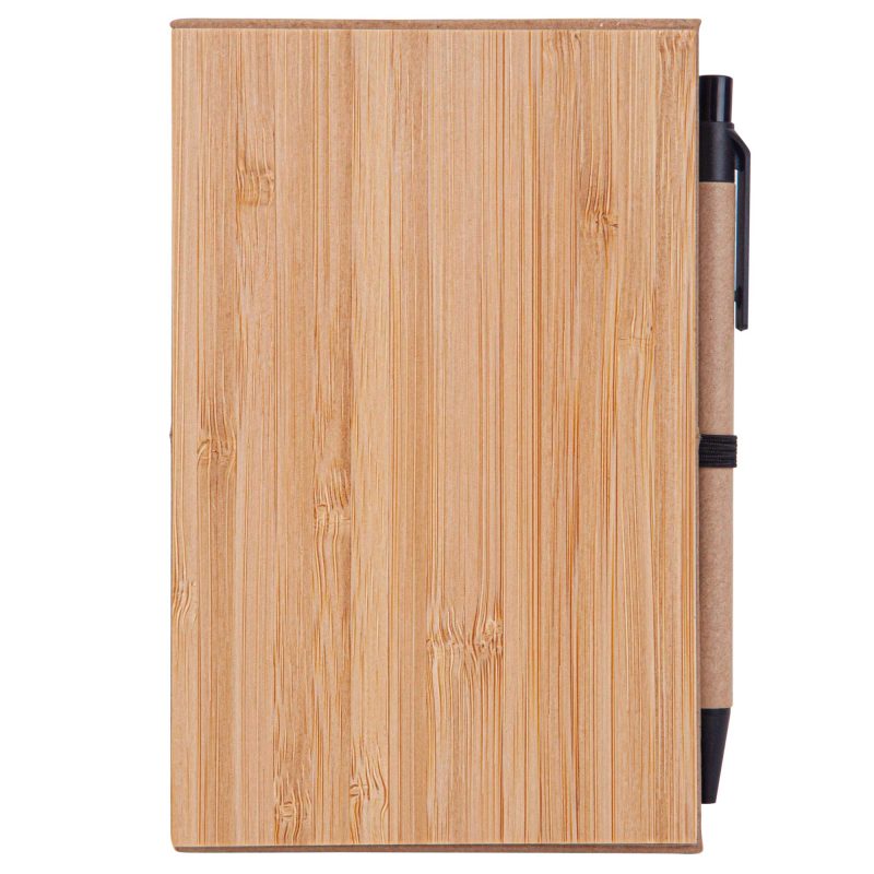Bamboo Phone Holder Notepad & Pen Set w/Sticky Notes-2