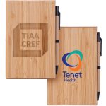 Bamboo Phone Holder Notepad & Pen Set w/Sticky Notes-5