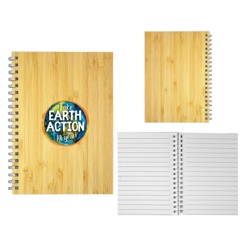 5" X 7" Bamboo Spiral Notebook-1
