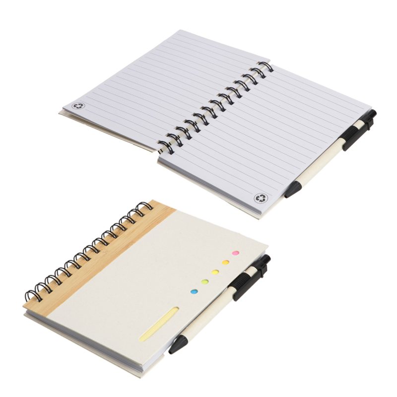 Camber Spiral Notebook with Colorful Sticky Notes & Pen-3