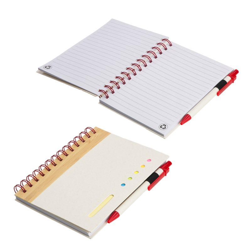 Camber Spiral Notebook with Colorful Sticky Notes & Pen-8