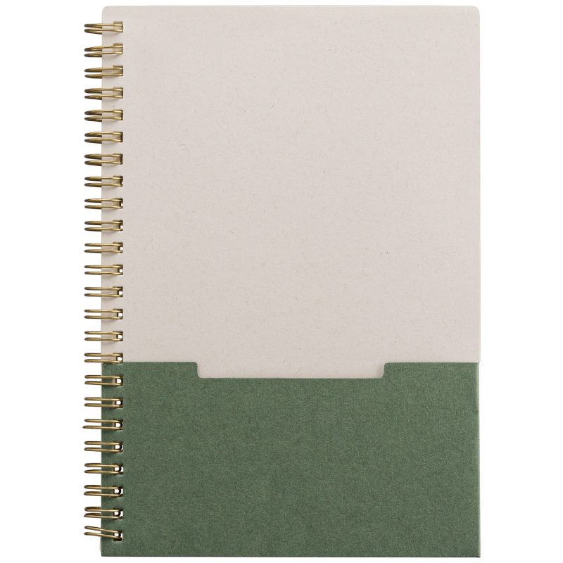 Lino FSC Paper Spiral Binding Vertical Pocket Notebook - A5 - Silkscreen-3