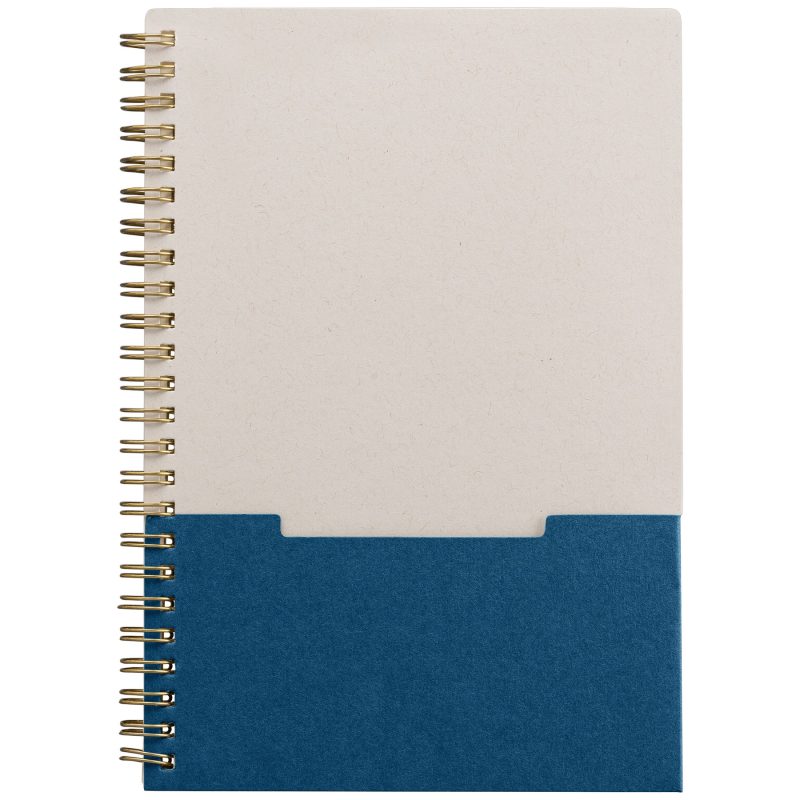 Lino FSC Paper Spiral Binding Vertical Pocket Notebook - A5 - Silkscreen-4