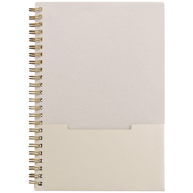 Lino FSC Paper Spiral Binding Vertical Pocket Notebook - A5 - Silkscreen-5