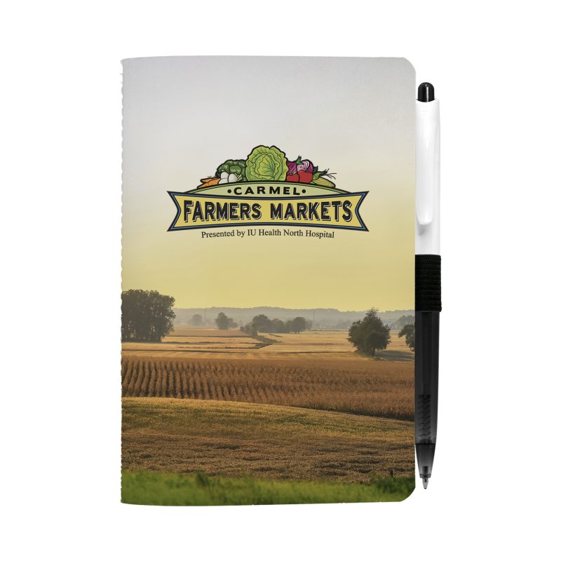 4" X 6" Sewn Paper Cover Notebook with Pen-3