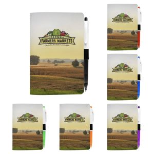 4" X 6" Sewn Paper Cover Notebook with Pen-1