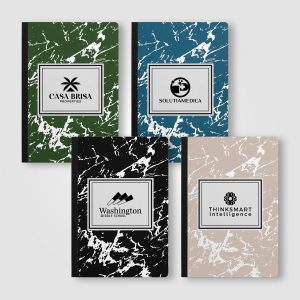 Slate FSC Paper Marble Hardcover Composition Notebook – A5 - Silkscreen-1