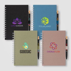 Terra Recycled Milk Carton Hard Cover Spiral A5 Notebook & Reborn Pen Set - Full-Color Inkjet-1