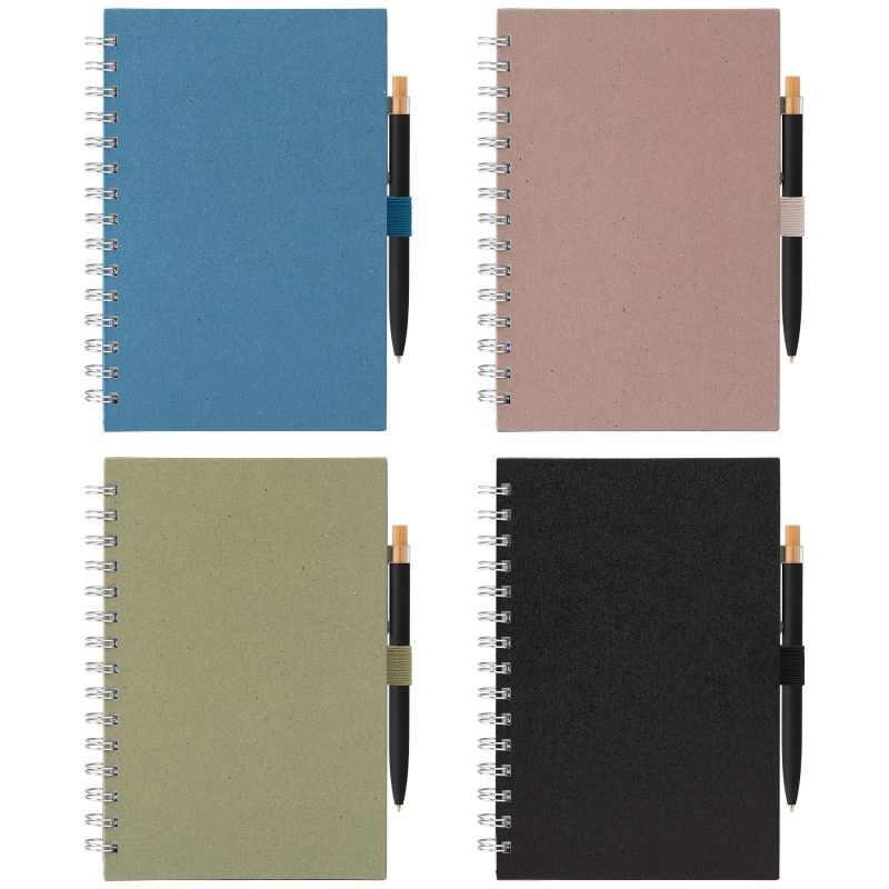 Terra Recycled Milk Carton Hard Cover Spiral A5 Notebook & Reborn Pen Set - Full-Color Inkjet-6