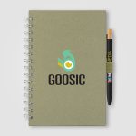 Terra Recycled Milk Carton Hard Cover Spiral A5 Notebook & Reborn Pen Set - Full-Color Inkjet-8