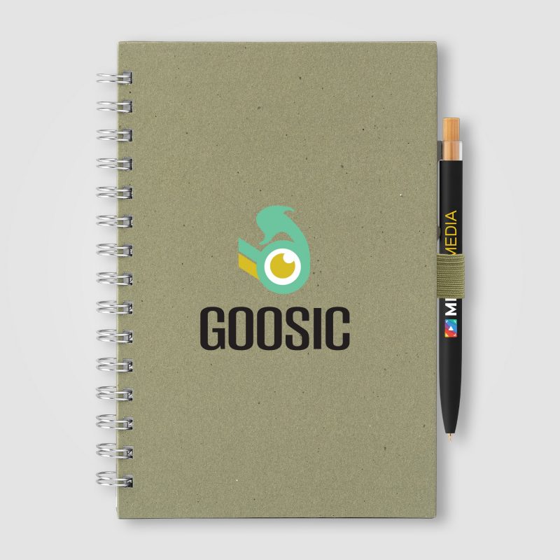 Terra Recycled Milk Carton Hard Cover Spiral A5 Notebook & Reborn Pen Set - Full-Color Inkjet-8