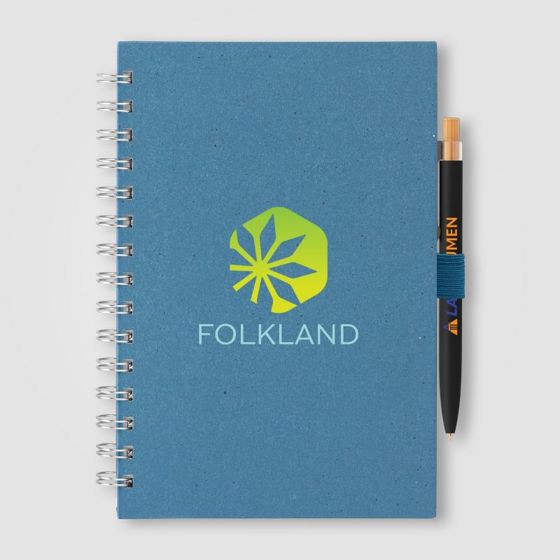 Terra Recycled Milk Carton Hard Cover Spiral A5 Notebook & Reborn Pen Set - Full-Color Inkjet-9
