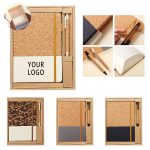 Natural Eco-Friendly Soft Wood Grain Wheat Straw Cover Notebook With Ball Pen Set-2