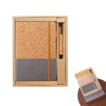 Natural Eco-Friendly Soft Wood Grain Wheat Straw Cover Notebook With Ball Pen Set-4