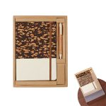 Natural Eco-Friendly Soft Wood Grain Wheat Straw Cover Notebook With Ball Pen Set-6