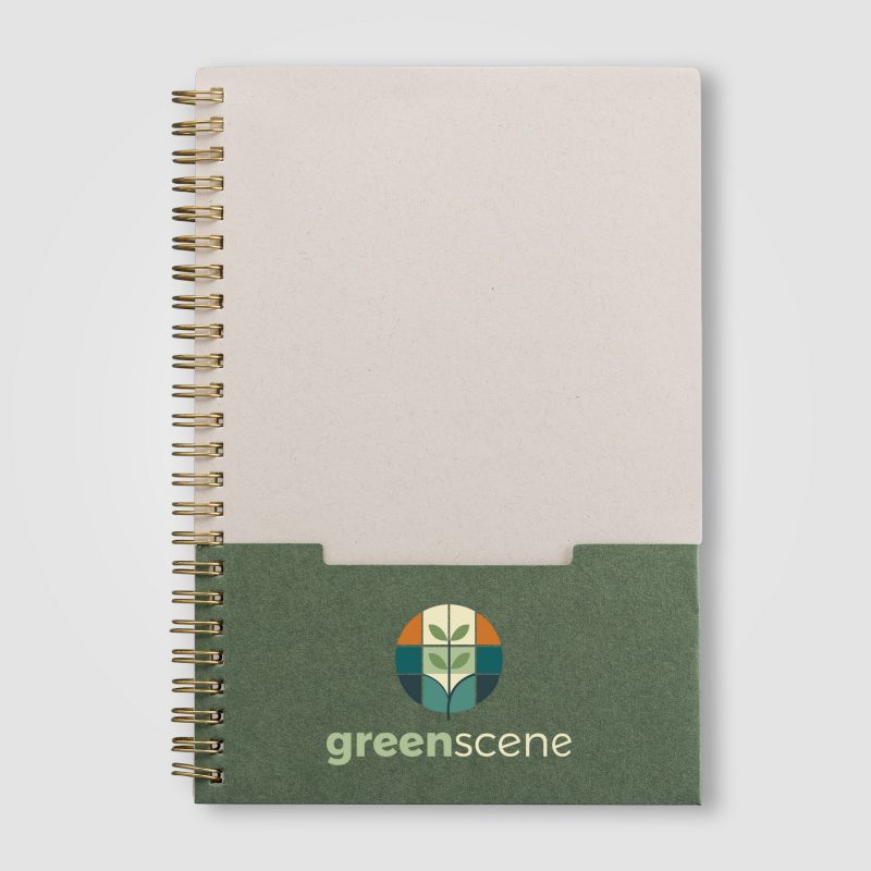 Lino FSC Paper Spiral Binding Vertical Pocket Notebook - A5-5