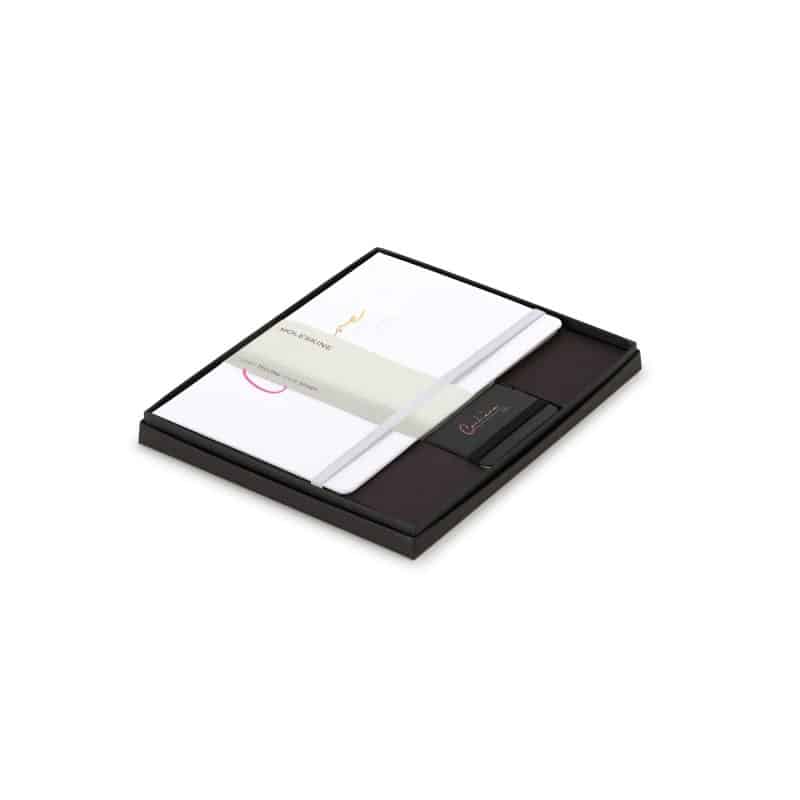 Moleskine Large Notebook and Mini Notebook Charm Gift Set - White-Black-1