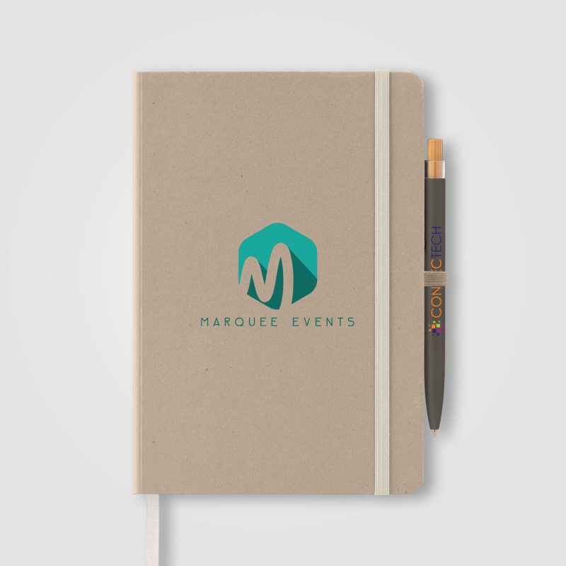 Terra Recycled Milk Carton Hard Cover A5 Notebook & Reborn Pen Set-2