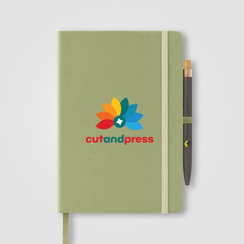 Terra Recycled Milk Carton Hard Cover A5 Notebook & Reborn Pen Set-3