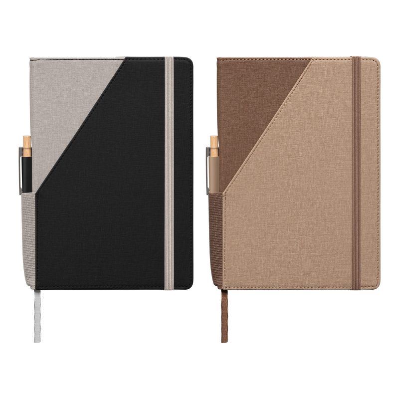 Xanadu Recycled PU Two-Tone Refillable Pen Set Notebook - A5-2
