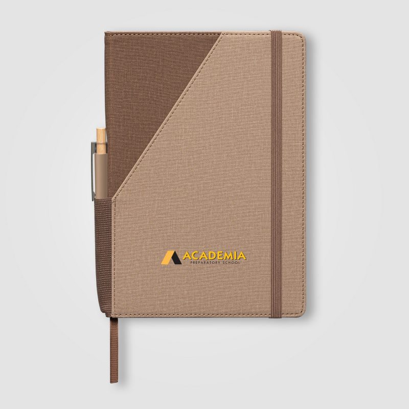 Xanadu Recycled PU Two-Tone Refillable Pen Set Notebook - A5-4