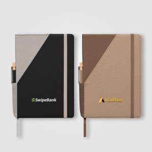 Xanadu Recycled PU Two-Tone Refillable Pen Set Notebook - A5-1