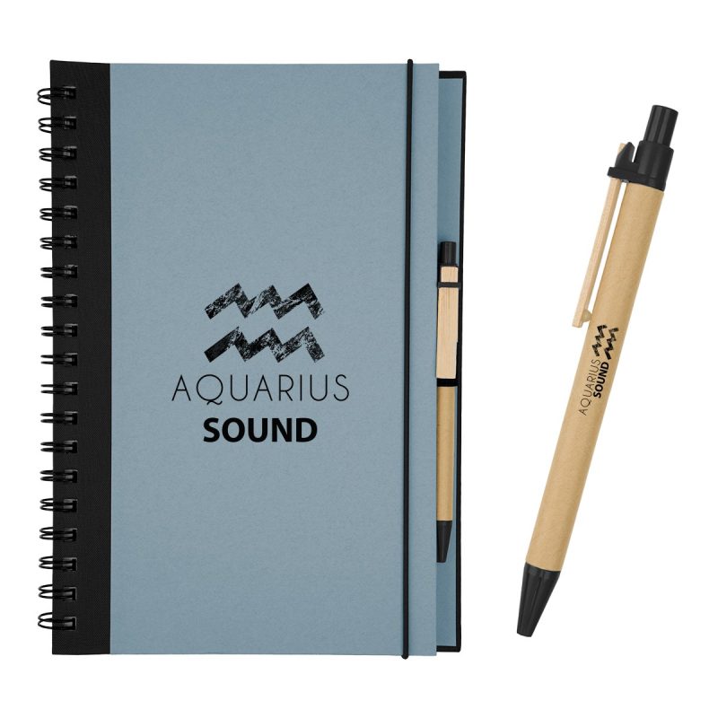 Eco-inspired 7" X 10" Spiral Notebook & Pen-3