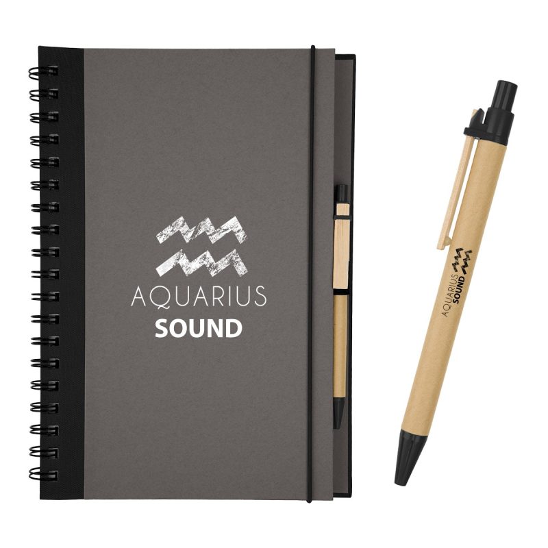 Eco-inspired 7" X 10" Spiral Notebook & Pen-8