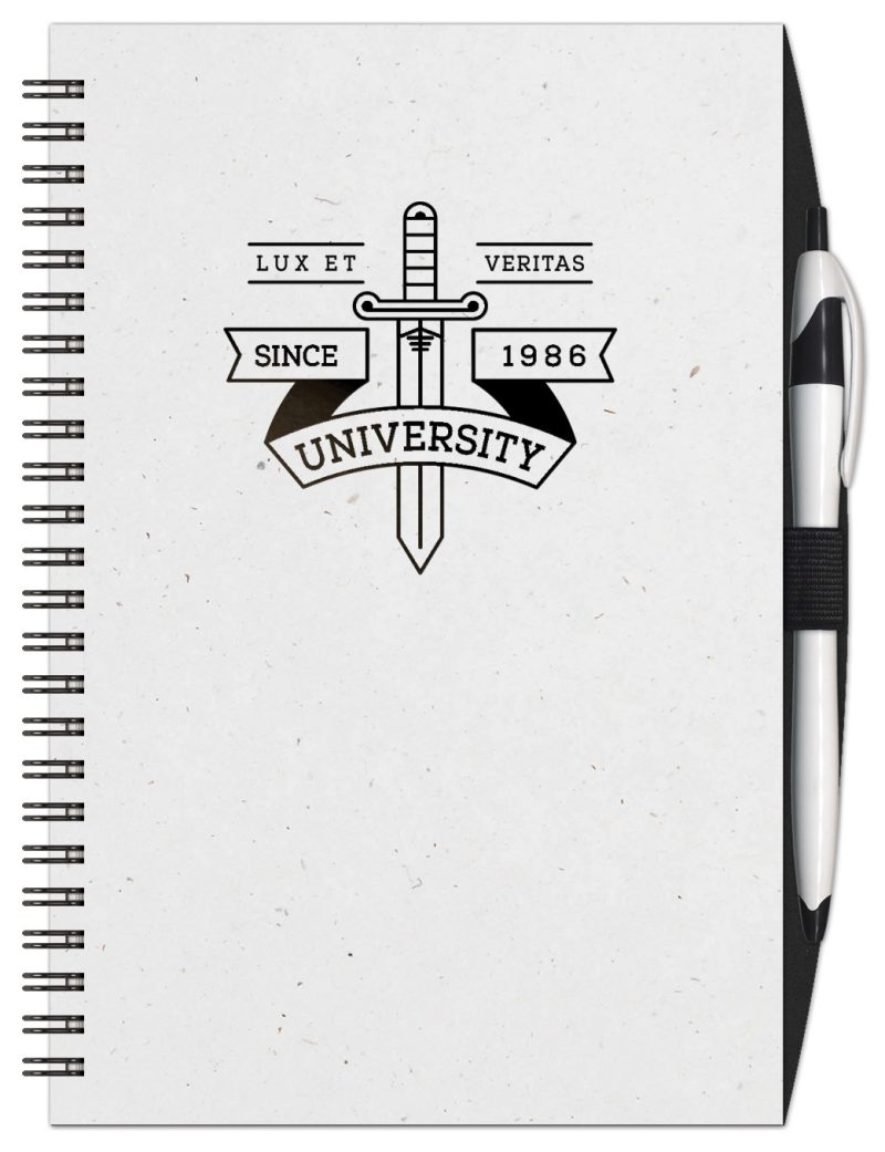 SlimLine Neutral NotePad w/ PenPort (5.5" x 8.25")-1