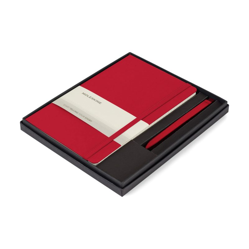 Moleskine Large Notebook and GO Pen Gift Set - Scarlet Red-2