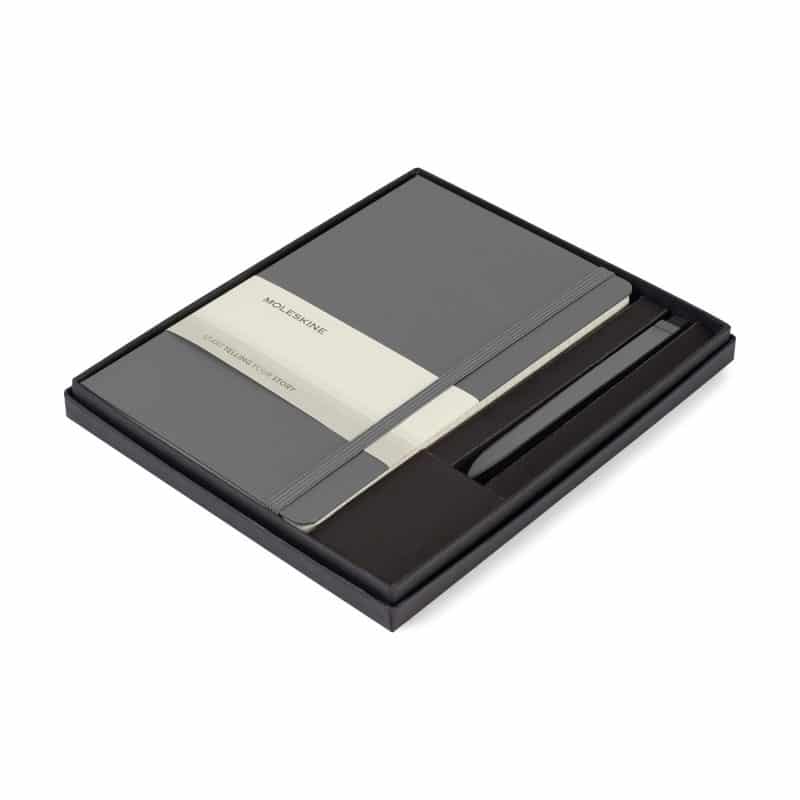 Moleskine Large Notebook and GO Pen Gift Set - Slate Grey - Slate Grey-2