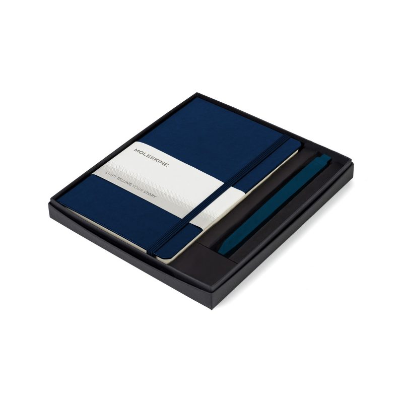 Moleskine Medium Notebook and GO Pen Gift Set - Navy Blue - Sapphire Blue-2