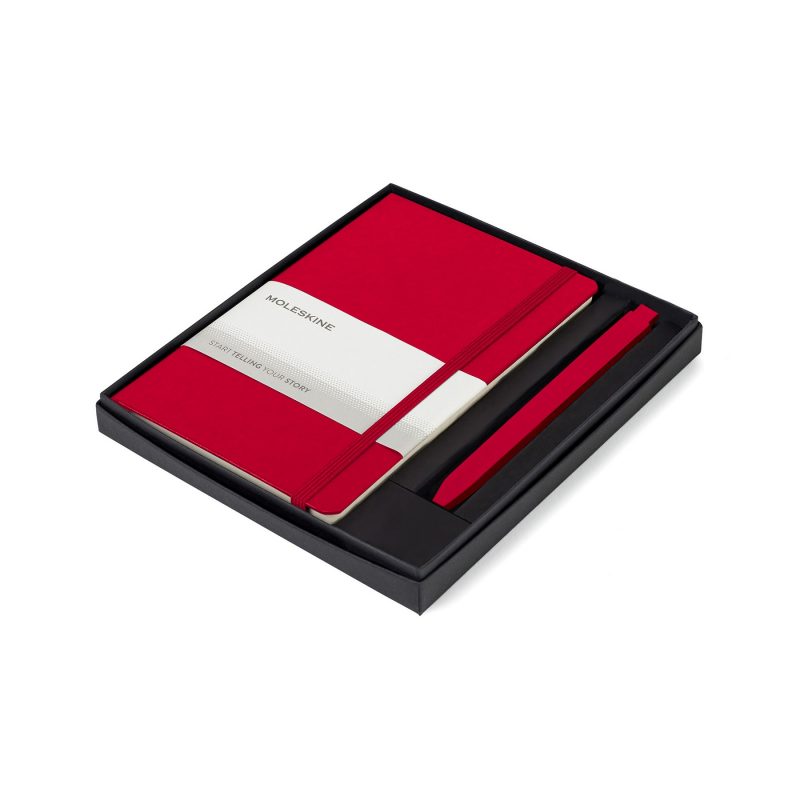 Moleskine Medium Notebook and GO Pen Gift Set - Scarlet Red-2