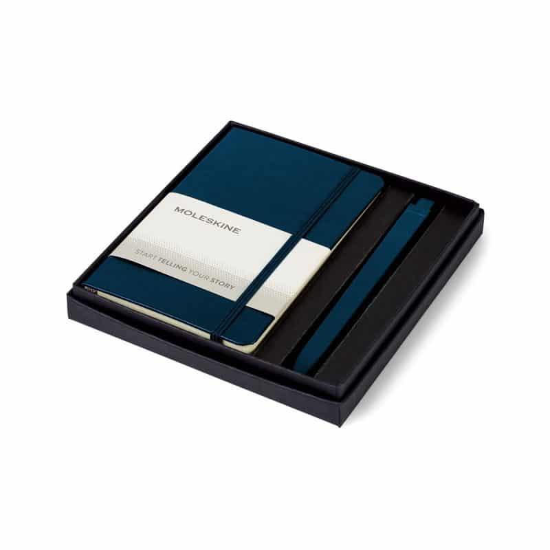 Moleskine Pocket Notebook and GO Pen Gift Set - Sapphire Blue - Sapphire Blue-2