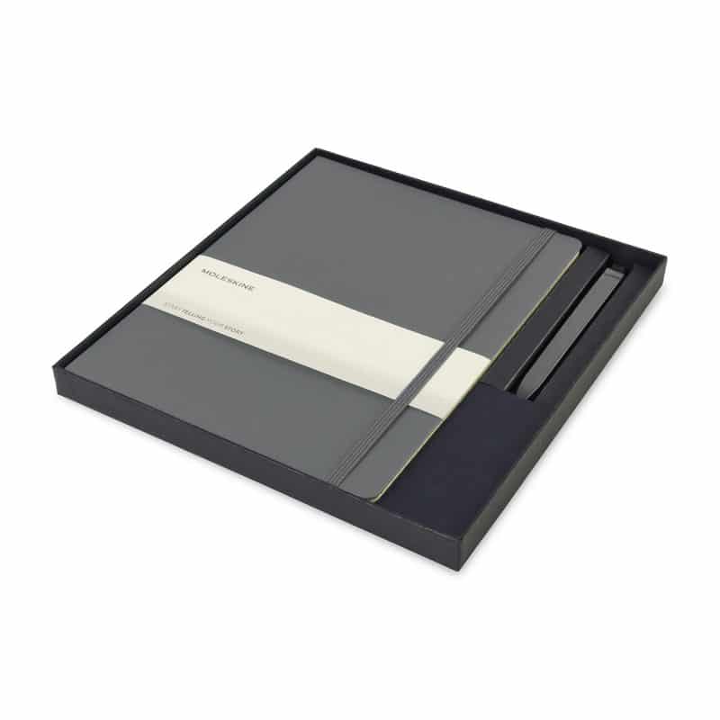 Moleskine X-Large Notebook and GO Pen Gift Set - Slate Grey - Slate Grey-2