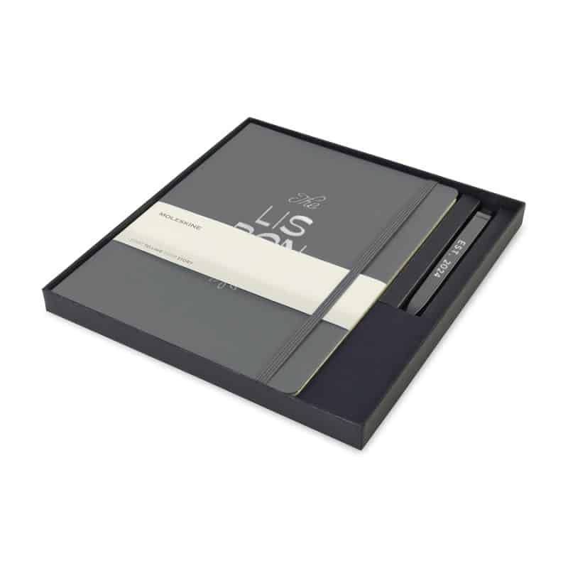 Moleskine X-Large Notebook and GO Pen Gift Set - Slate Grey - Slate Grey-1