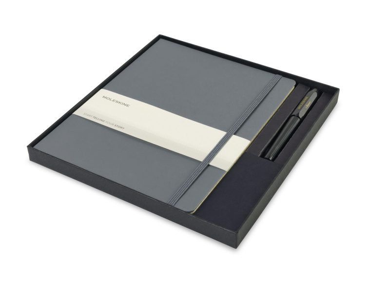 Moleskine X-Large Notebook and Kaweco Pen Gift Set - Slate Grey-2