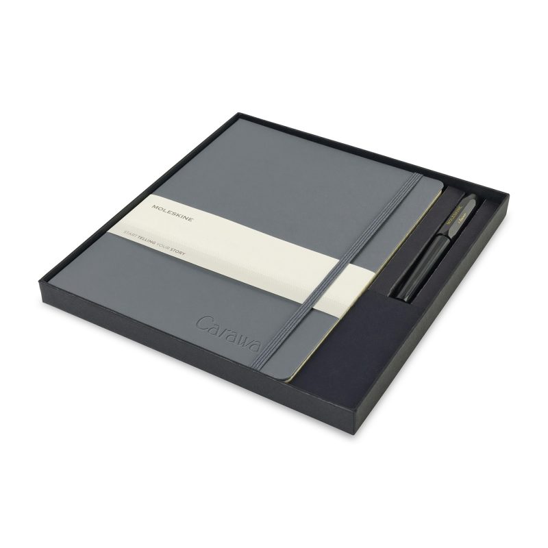 Moleskine X-Large Notebook and Kaweco Pen Gift Set - Slate Grey-1